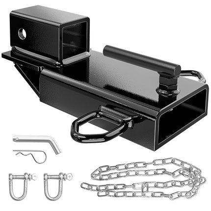 Nilight Forklift Trailer Hitch Attachment Fits 2 Inch Receiver Clamp on Pallet Fork Trailer Towing Adapter with Safety Chain & 5/8” Hitch Pin Clip Black
