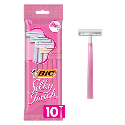 Maquinilla de afeitar desechable BIC Silky Touch para mujer, 10 unidades