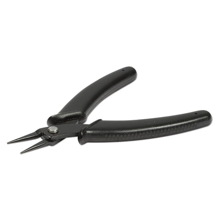 The Beadsmith Pince à bec rond Hi-Tech, 140 mm (5,5 pouces) avec tête en acier à haute teneur en carbone, poignée noire confortable avec ressort, outil pour la fabrication de bijoux, l'électronique ou la micromécanique