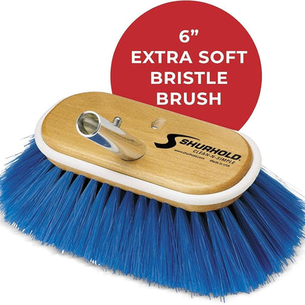 Shurhold 970 6" Deck Brush with Extra Soft Blue Nylon Bristles