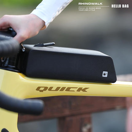 Rhinowalk Bike Top Tube Bag Bike Frame Bag with Zipper Fully Waterproof and Stable Bicycle Frame Bag Bicycle Bag Professional Cycling Accessories for Mountain Road Bike-Orange