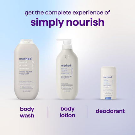 Method Body Wash, Simply Nourish, Paraben and Phthalate Free, 18 oz (Pack of 3)