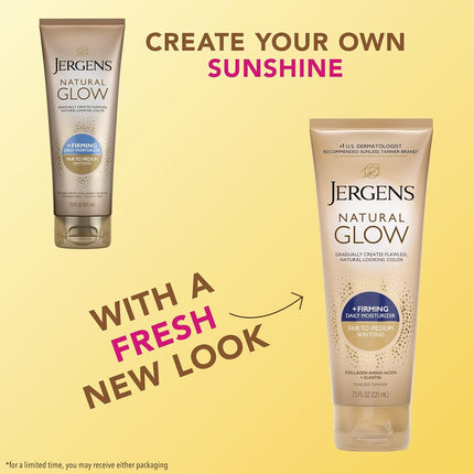 Jergens Natural Glow +FIRMING Daily Moisturizer for Body, Fair to Medium Skin Tones, 7.5 Ounces