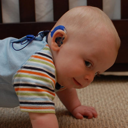Ear Gear - Hearing Instrument Protection - Mini Corded Orange/Red (Fits hearing instruments 1" - 1.25")