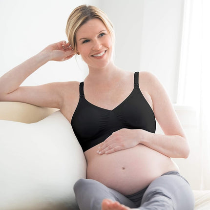 Medela Nursing T-Shirt Bra For Maternity/Breastfeeding, Black, Medium