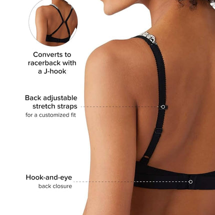 Wacoal Women's Embrace Lace Wire Free Convertible Bra, Black, 32