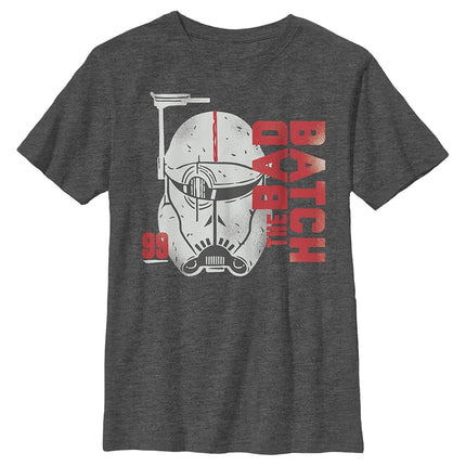 Camiseta de Star Wars para niños, diseño de Bad Batch, carbón jaspeado, extrapequeña
