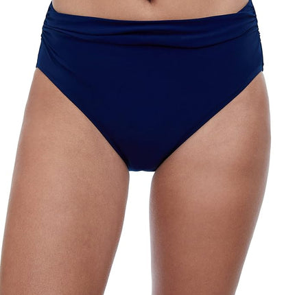 Profile by Gottex Women's Ruched High Waist Swimsuit Bottom, Tutti Frutti Navy, 6