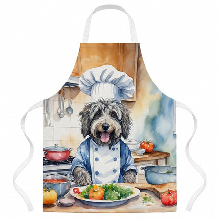 Caroline's Treasures Bergamasque Chien de Berger Le Tablier de Chef Cuisine Serveur Cuisson Artisanat Jardinage pour Adultes Femmes Hommes, Unisexe, Grand, Multicolore