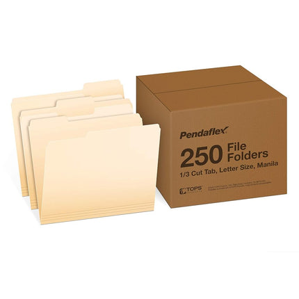 Pendaflex Essentials File Folders, Letter Size, 1/