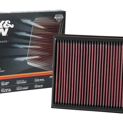 Filtro de aire de motor K&N: alto rendimiento, premium, lavable, filtro de panel: 2015-2019 (X220d, X250d, Navara, NP300, NP300 Navara, Alaskan) , 33-3059