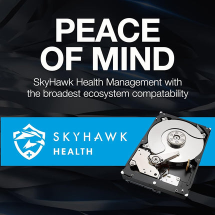 Seagate SkyHawk 8TB, Video Internal Hard HDD, 3.5", SATA 6Gb/s, 256MB Cache, for DVR NVR Security Camera System, with in-house Data Rescue Services, FFP (ST8000VXZ10)