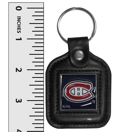 NHL Siskiyou Sports Fan Shop Montreal Canadiens Square Leather Key Chain One Size Black
