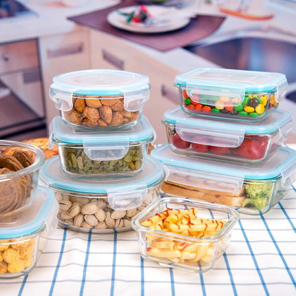 10 Pack Glass Meal Prep Containers, Food Storage Containers with Lids Airtight, Glass Storage Container Set with Lid for Food, Bpa-free, Leak-proof, Microwave Oven Freezer Dishwasher Safe creamy white