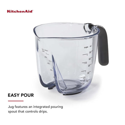 KitchenAid Universal Easy View Angled Measuring Cup, Medium, Clear with Black Handle