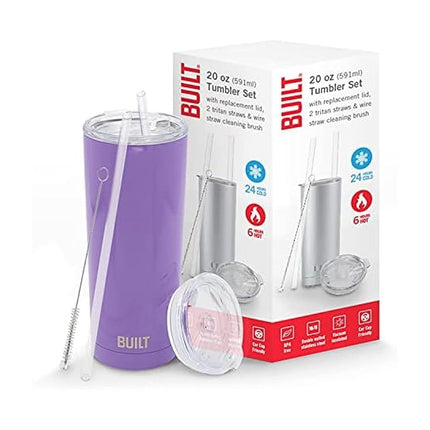 BUILT Double Walled Stainless Steel Tumbler Set wi