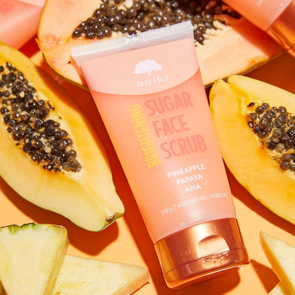 Tree Hut Pineapple & Papaya Brightening Face Scrub | Deep Cleans Pores to Remove Dead Skin & Impurities | Nourishing Essential Body Care | 7.4 fl oz.