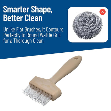 Carlisle FoodService Products 4011400 Wide Waffle Iron Brush, 3", Teflon