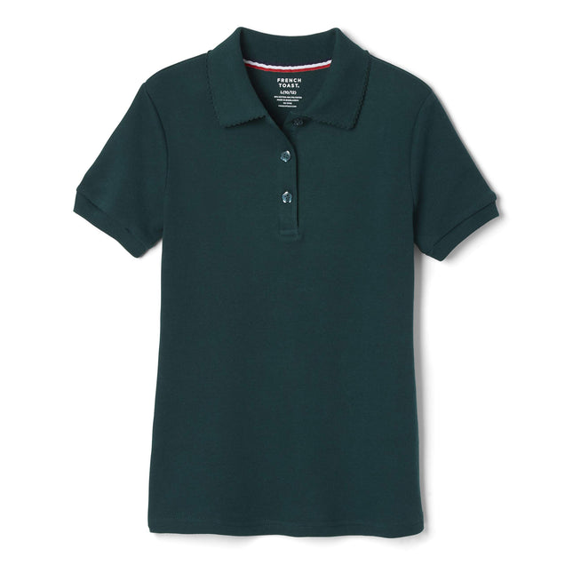French Toast Plus Girls Short Sleeve Picot Collar 