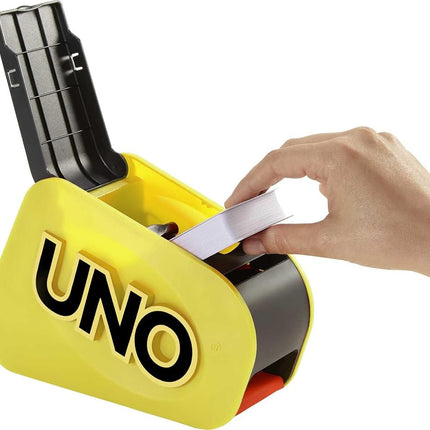Mattel Games Uno Attack Mega Hit Card Game with Random-Action Launcher with Lights & Sounds & 112 Cards, Kid, Teen & Adult Game Night Gift Ages 7 Years & Older