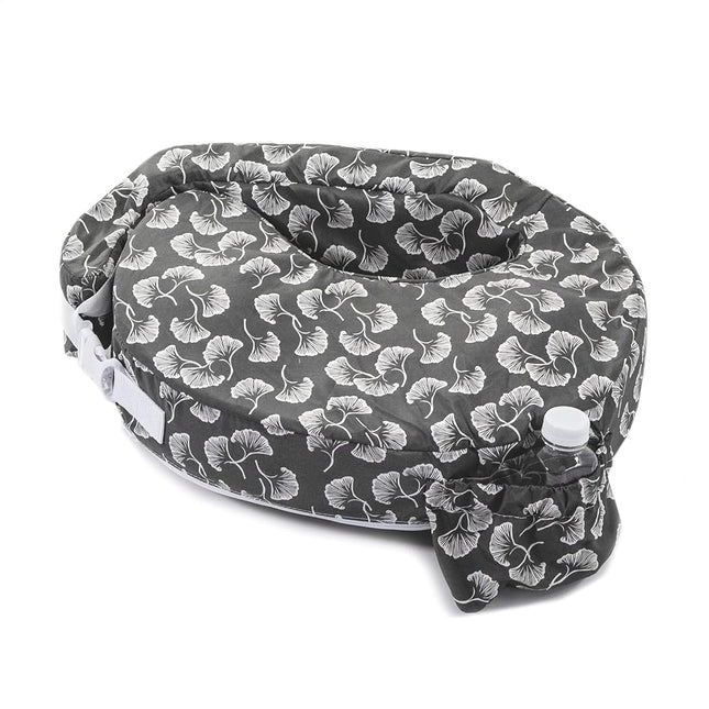 My Brest Friend Original Nursing Pillow Enhanced Ergonomics Essential Breastfeeding Pillow Support For Mom & Baby W/Convenient Side Pocket, Double Straps & Slipcover, Grey Flowing Fans