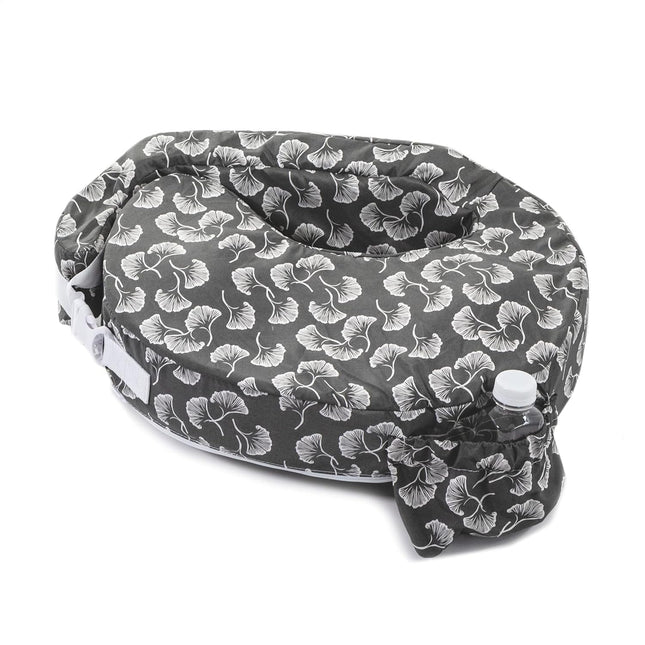 My Brest Friend Original Nursing Pillow Enhanced Ergonomics Essential Breastfeeding Pillow Support For Mom & Baby W/Convenient Side Pocket, Double Straps & Slipcover, Grey Flowing Fans