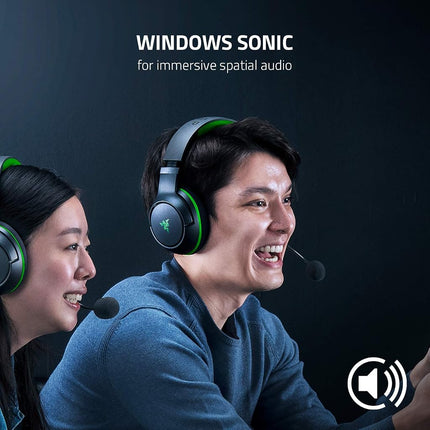 Casque de jeu sans fil Razer Kaira pour Xbox Series X|S, Xbox One : Haut-parleurs Triforce Titanium 50mm - Micro cardioïde - Coussinets d'oreille en mousse à mémoire de forme respirants - Bouton d'appairage EQ - Windows Sonic - Noir