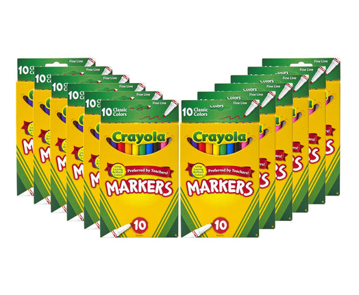Crayola Fine Line Markers Bulk, 12 Marker Packs wi