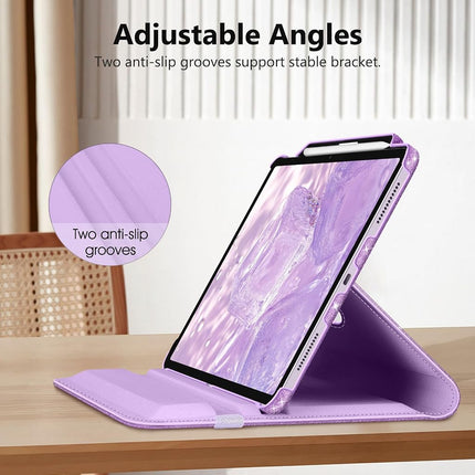 Fintie iPad Air 13 (M3) 2025 Case, M2 2024 Rotating 360 Degree Rotating Protective Stand Case with Stylus Holder and Auto Sleep/Wake Function, Glitter Purple
