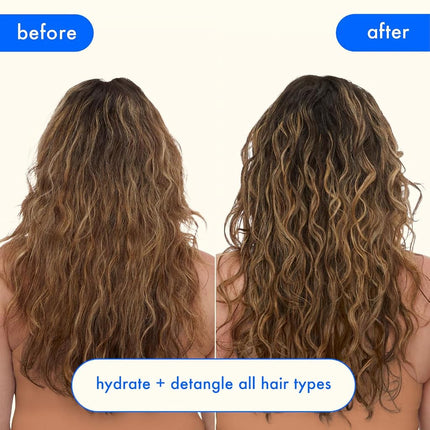 amika hydro rush intense moisture leave in conditioner spray - frizz-reducing detangling spray - hydrating hair care infused with hyaluronic acid, squalane + polyglutamic acid (200 ml)