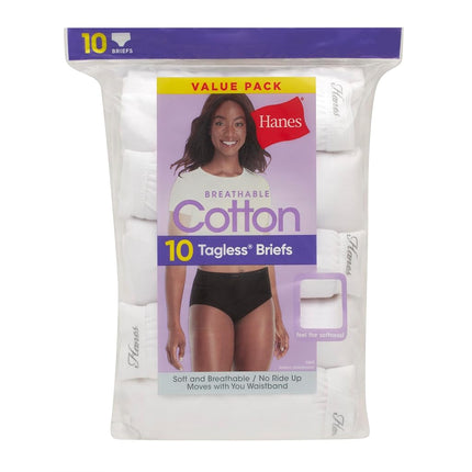 Hanes Women’s Cotton Brief Panties Multi-Packs - white - 6