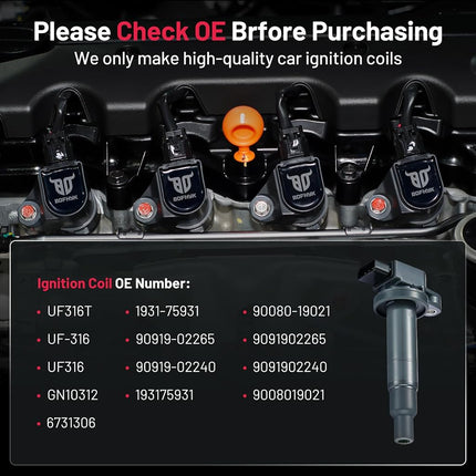 BDFHYK Ignition Coil Pack UF316 for Toyota Echo 2000-2005 Prius 2001-2009