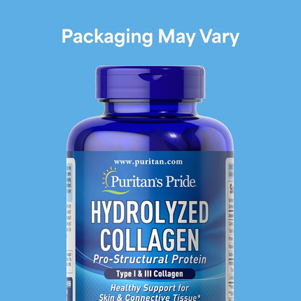Puritans Pride Hydrolyzed Collagen 1000 Mg Caplets, 180 Count