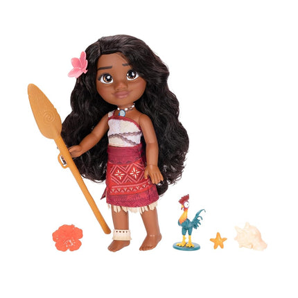 Moana 2 Disney Moana Singing Doll, Large Size, Movable Figure, 40 cm, Song Blue Light, Polynesian Outfit - Hairdressable Hair - Toy for Girls from 3 Years