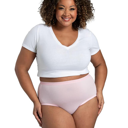 Fruit of the Loom Women's Plus Size Underwear, Designed to Fit Your Curves, Assorted Micromesh Brief (6 Pack), 11 (Pack of 6)