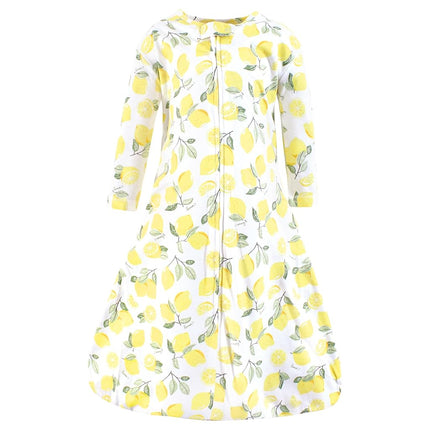 Gigoteuse en Jersey de Coton à Manches Longues Hudson Baby Unisexe pour Bébé, Sac de Couchage, Couverture, Citron, 12-18 Mois