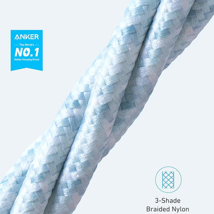 Anker 6ft Lightning Cable, 331 Cable, Premium Nylon USB-A to Lightning Cord, MFi Certified for iPhone Chargers, iPhone SE/Xs/XS Max/XR/X/8 Plus/7/6 Plus, iPad Pro Air 2, and More (Winter Blue)