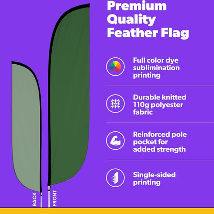 LookOurWay Dark Green Feather Flag, 12'
