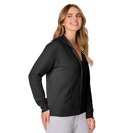 Hanes womensO4637Women's Fleece Full Zip Hood Long Sleeve Hoody - Off-White - Medium