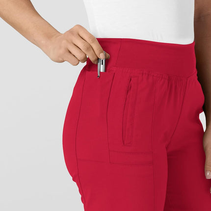WonderWink W123 Women's 5555 Comfort Waist Jogger Pant, Red, 4X