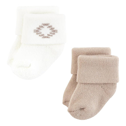 Hudson Baby Chaussettes nouveau-né unisexe en coton éponge, motif tribal crème, 0-6 mois, motif tribal crème, 0-6 mois