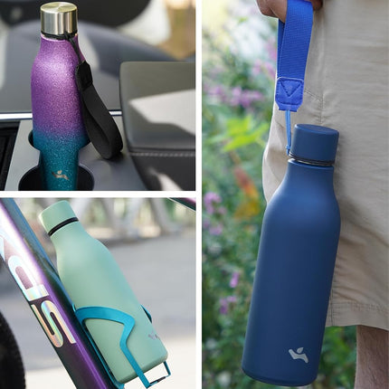 Konokyo Insulated Water Bottle with Strap,18oz Double Wall Stainless Steel Vacuum Bottles Metal Water Flask,Blossom