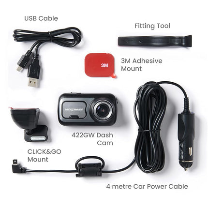 Nextbase 422GW Dash Cam – 2K 1440p, 140° Wide Angle Front Camera – Wi-Fi, 10Hz GPS, Bluetooth – Parking Mode, Voice Control, Night Vision, Polarising Filter Compatible