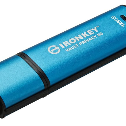 Kingston IronKey Vault Privacy 50 FIPS 197 Certified & XTS-AES 256-bit Encrypted USB Drive for Data Protection - IKVP50/128GB