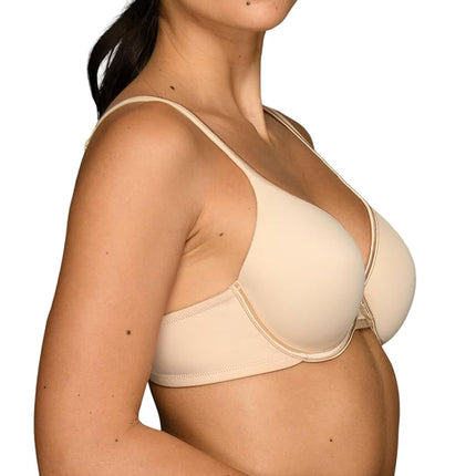 Vanity Fair Women's Bra with 2-Way Convertible Straps, Body Caress Full Coverage, Lightly Lined Cups Up to Dd, Opaque, Underwire-Beige, 36C