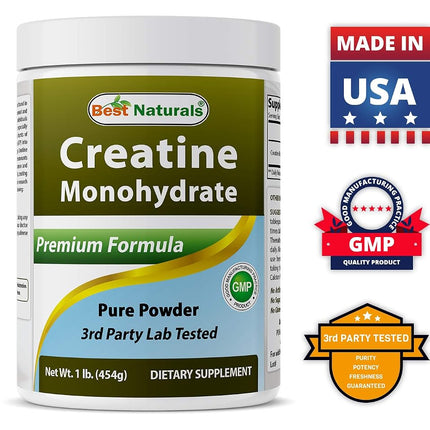 Best Naturals Creatine Monohydrate 1 Lb Pure Powder (1 LB (Pack of 3))