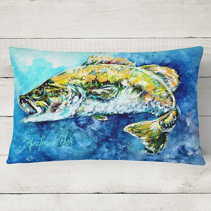 Caroline's Treasures MW1220PW1216 Bobby the Best Bass Fabric Decorative Pillow, 12H x16W, multicolor