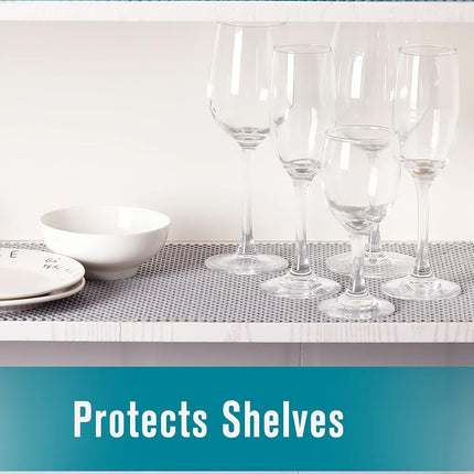 Shelf and Drawer Liner, Non-Adhesive Non Slip and Grip Durable Clean Pad Full Size 17.7 Inches x 20 Feet for Drawers, Shelves, Cabinets, Storage, Kitchen, Desks, Kitchenware, Tableware, Black