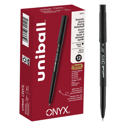 uni-ball Onyx Rollerball Pens Fine Point Micro Tip