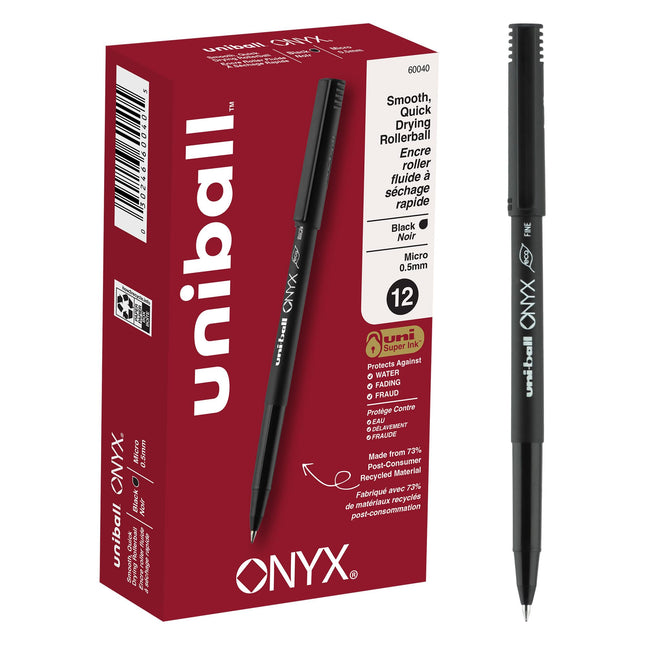 uni-ball Onyx Rollerball Pens Fine Point Micro Tip